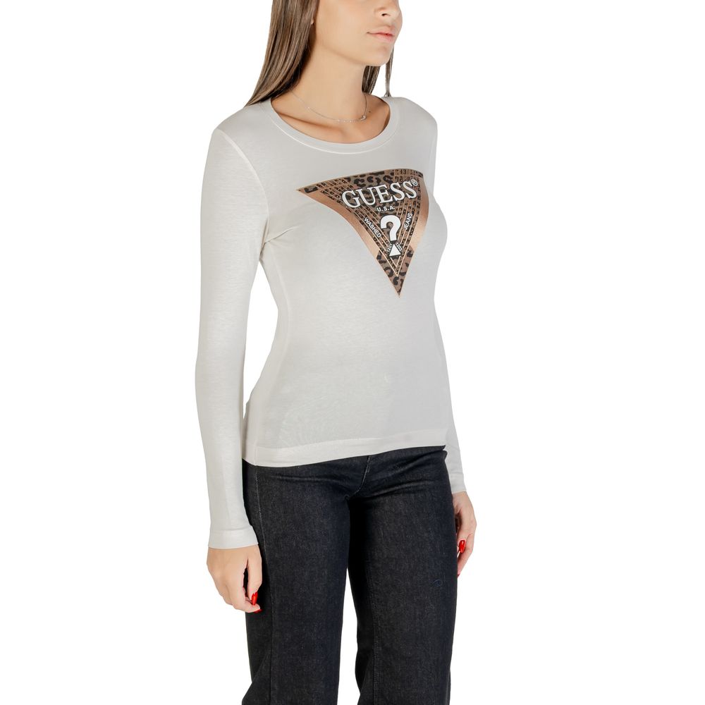 Cream Cotton Long Sleeve T-Shirt - ventzia
