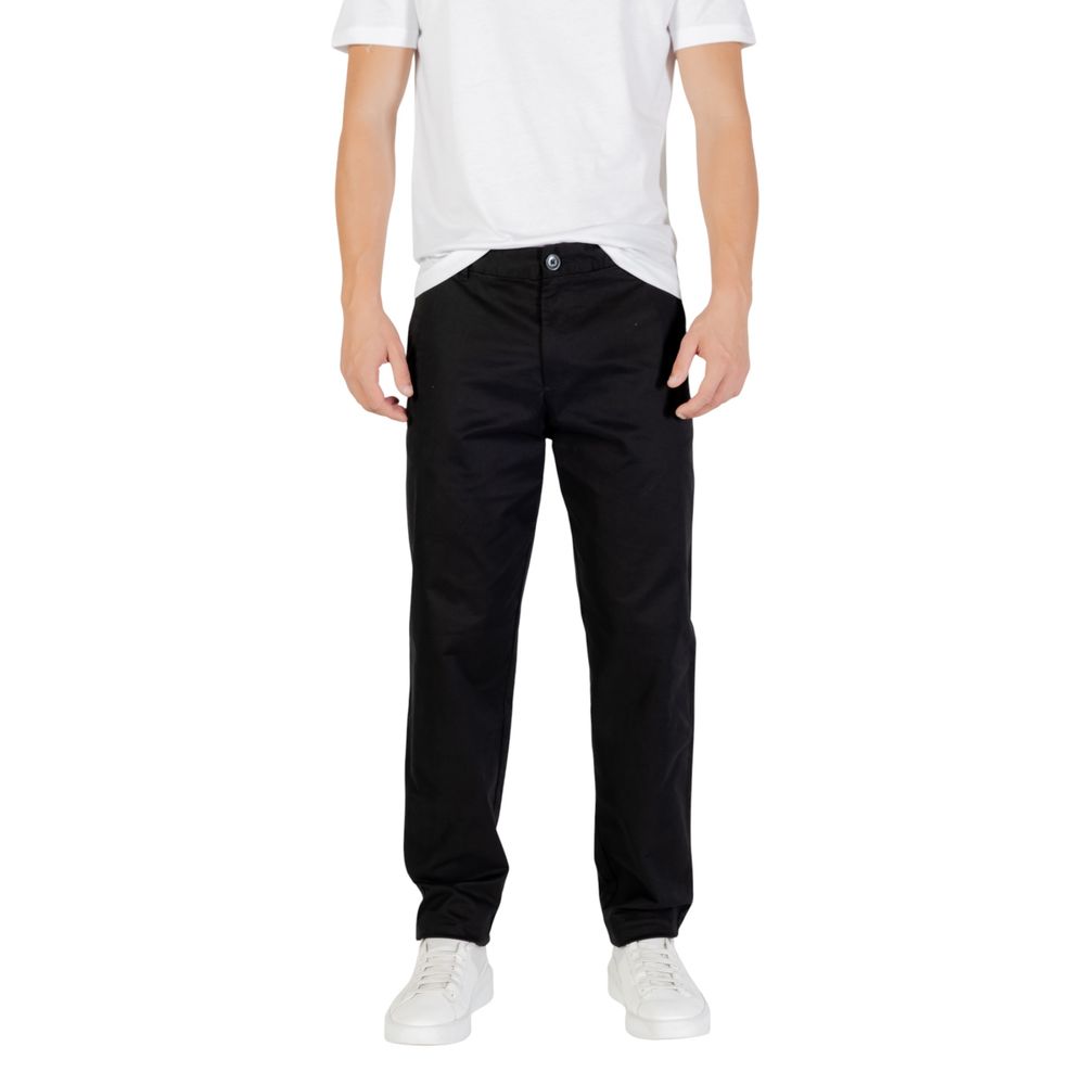 Black Cotton Skinny Pants - ventzia