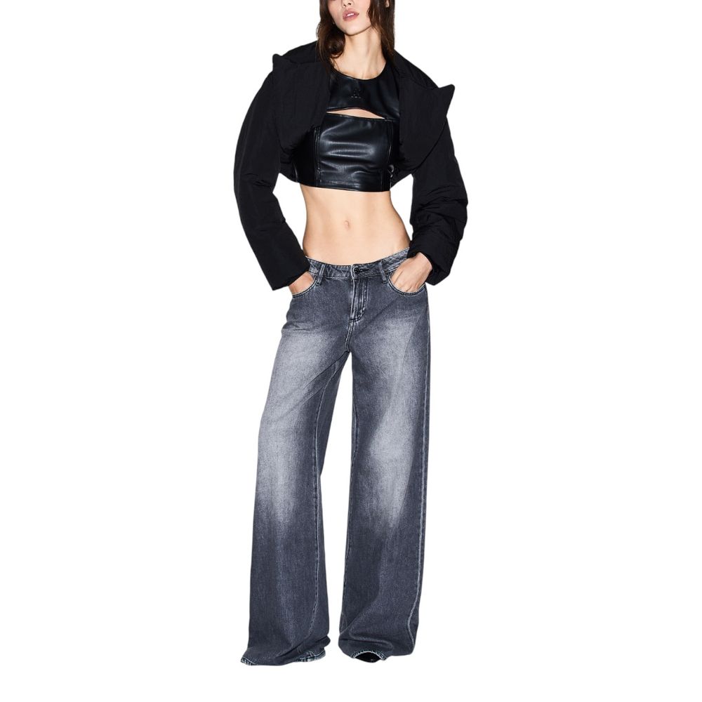 Gray Cotton Relaxed Fit Jeans - ventzia