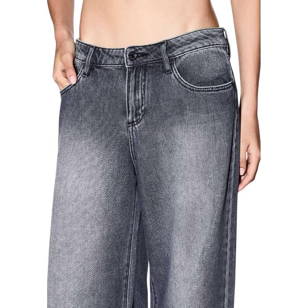 Gray Cotton Relaxed Fit Jeans - ventzia