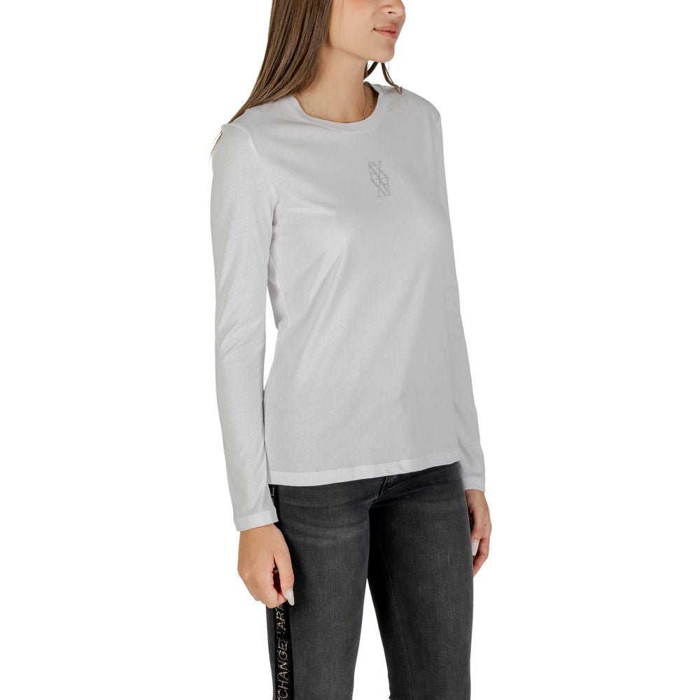White Cotton Long Sleeve T-Shirt - ventzia