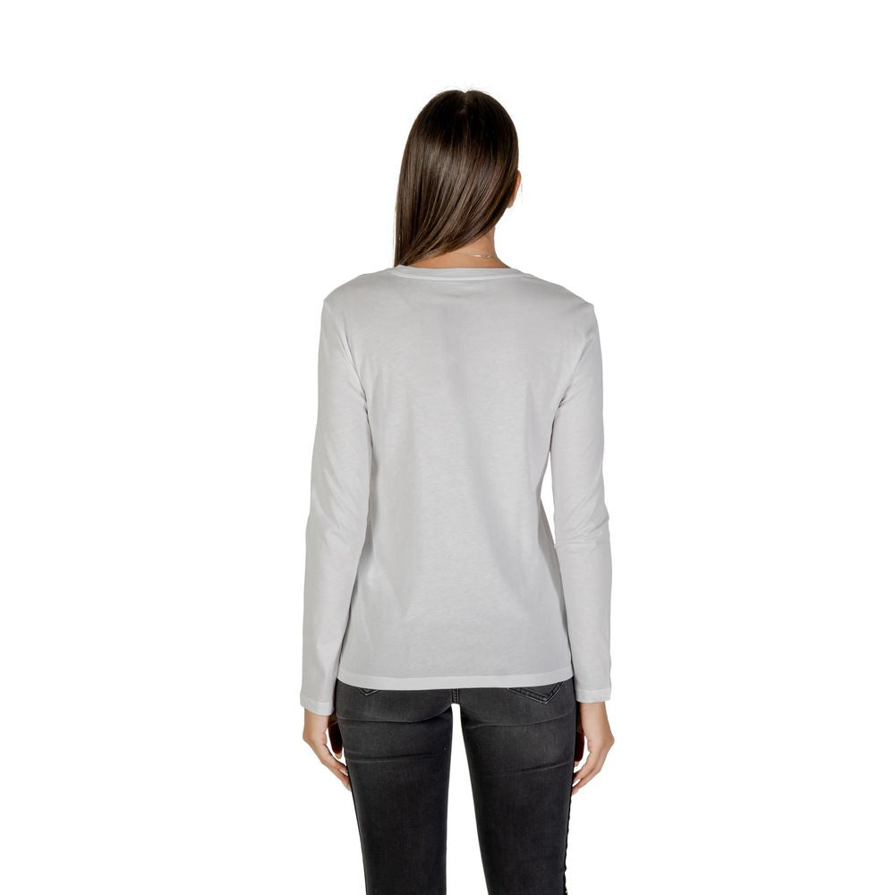 White Cotton Long Sleeve T-Shirt - ventzia