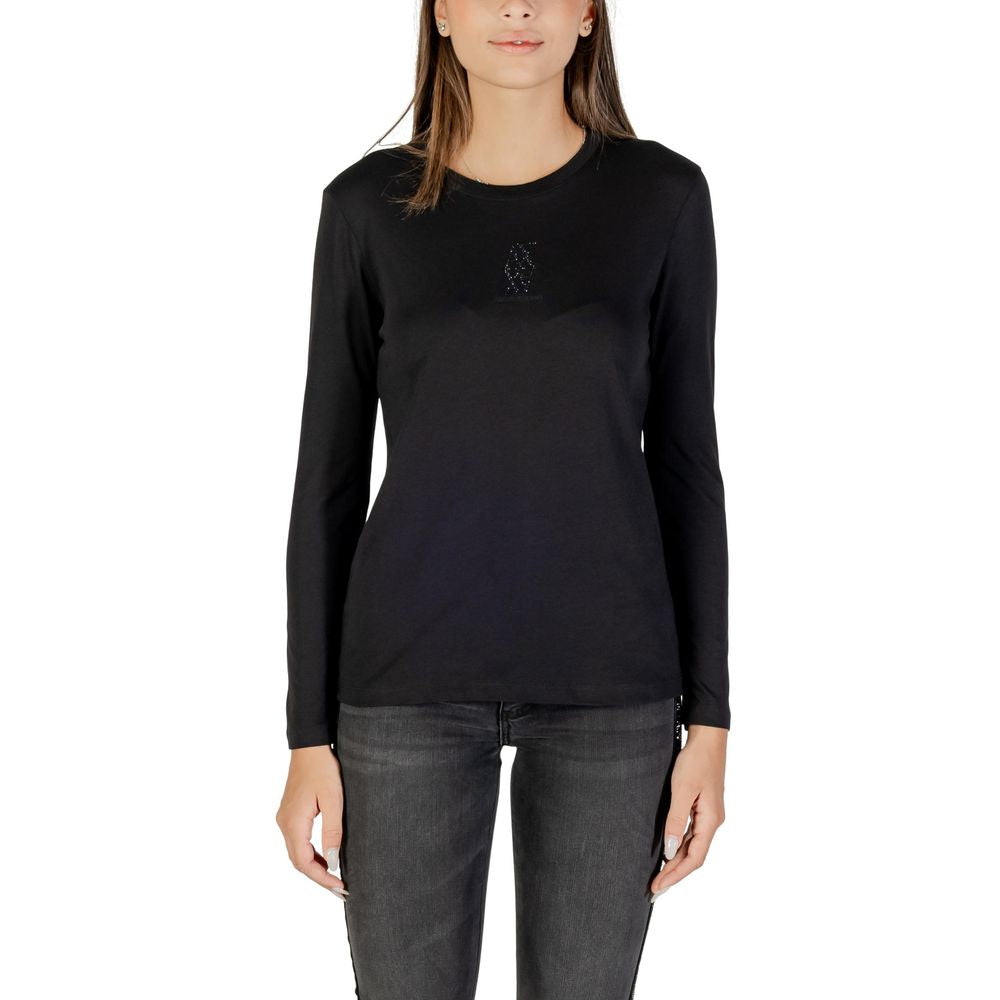 Black Cotton Long Sleeve T-Shirt - ventzia