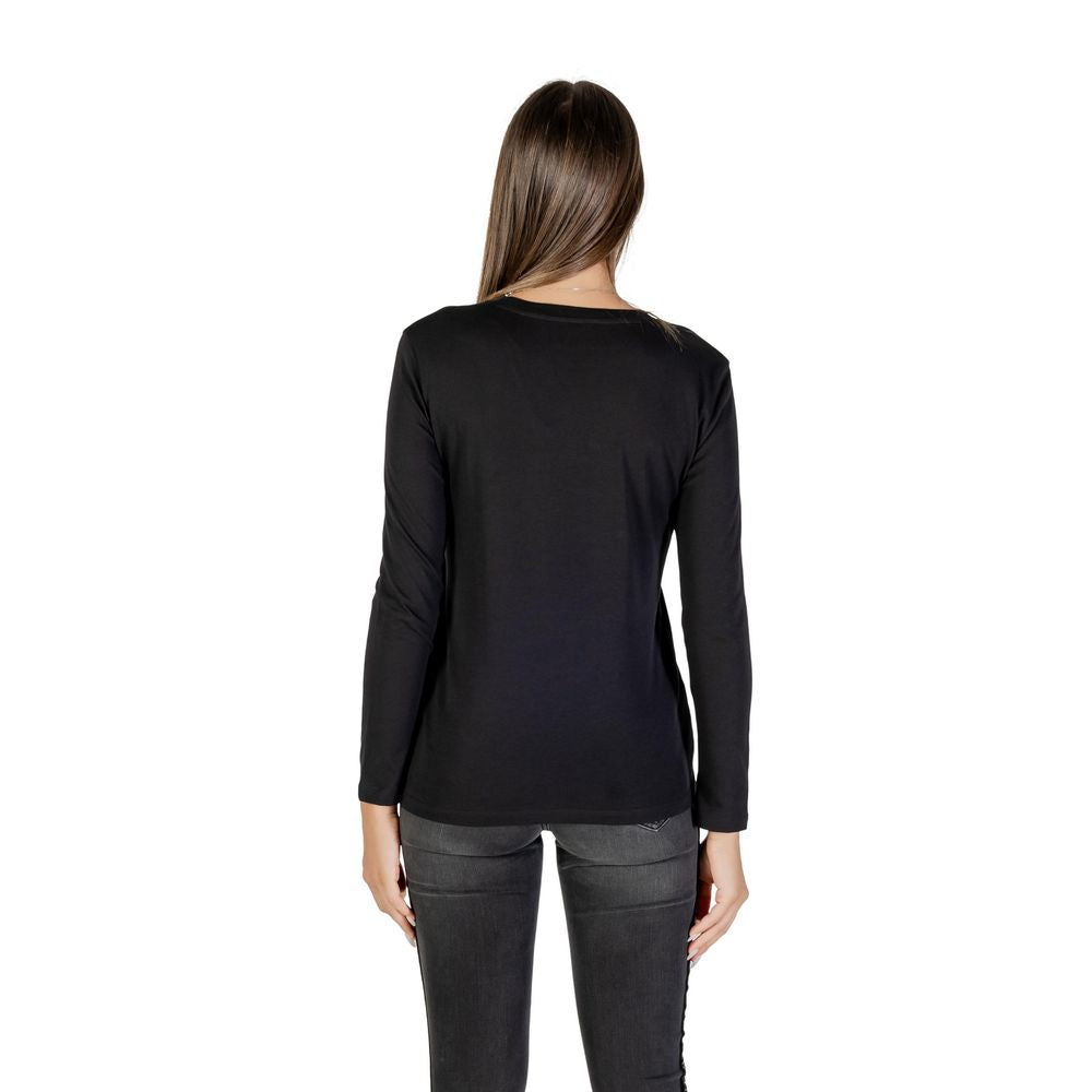 Black Cotton Long Sleeve T-Shirt - ventzia