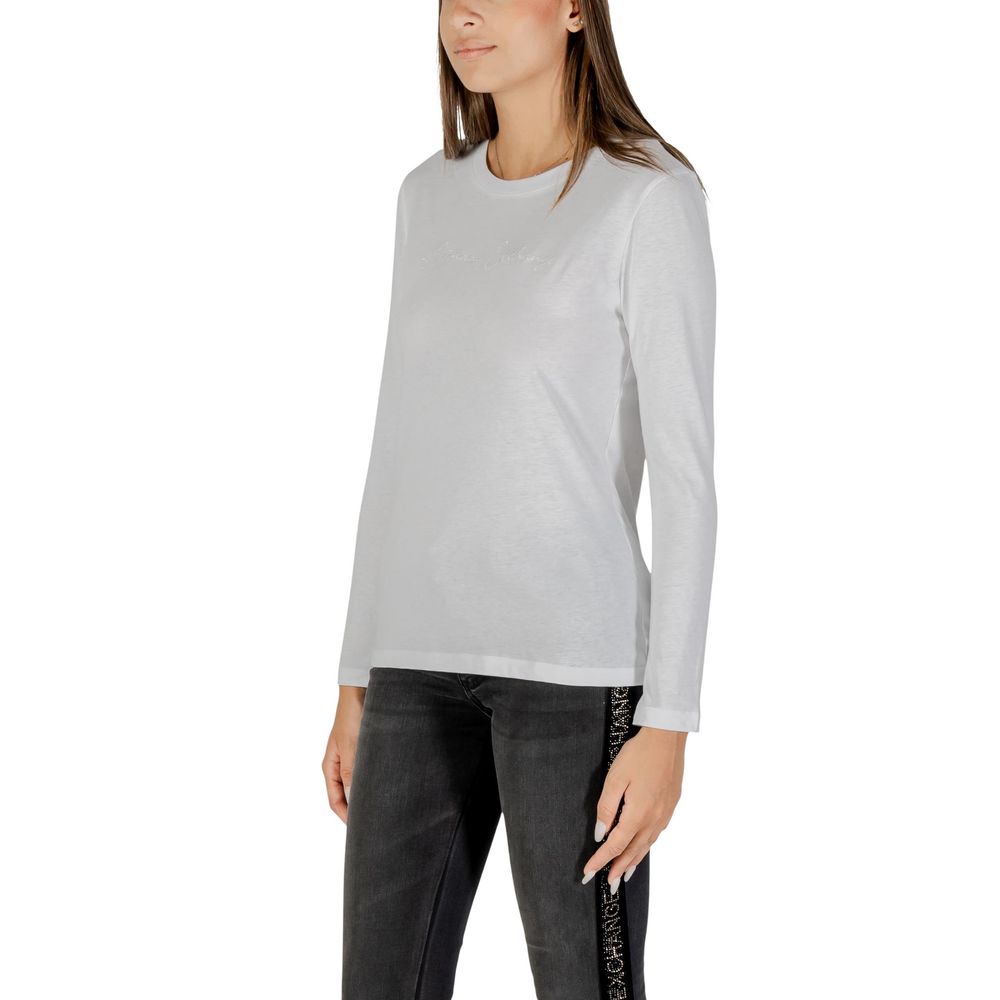 White Cotton Long Sleeve T-Shirt - ventzia