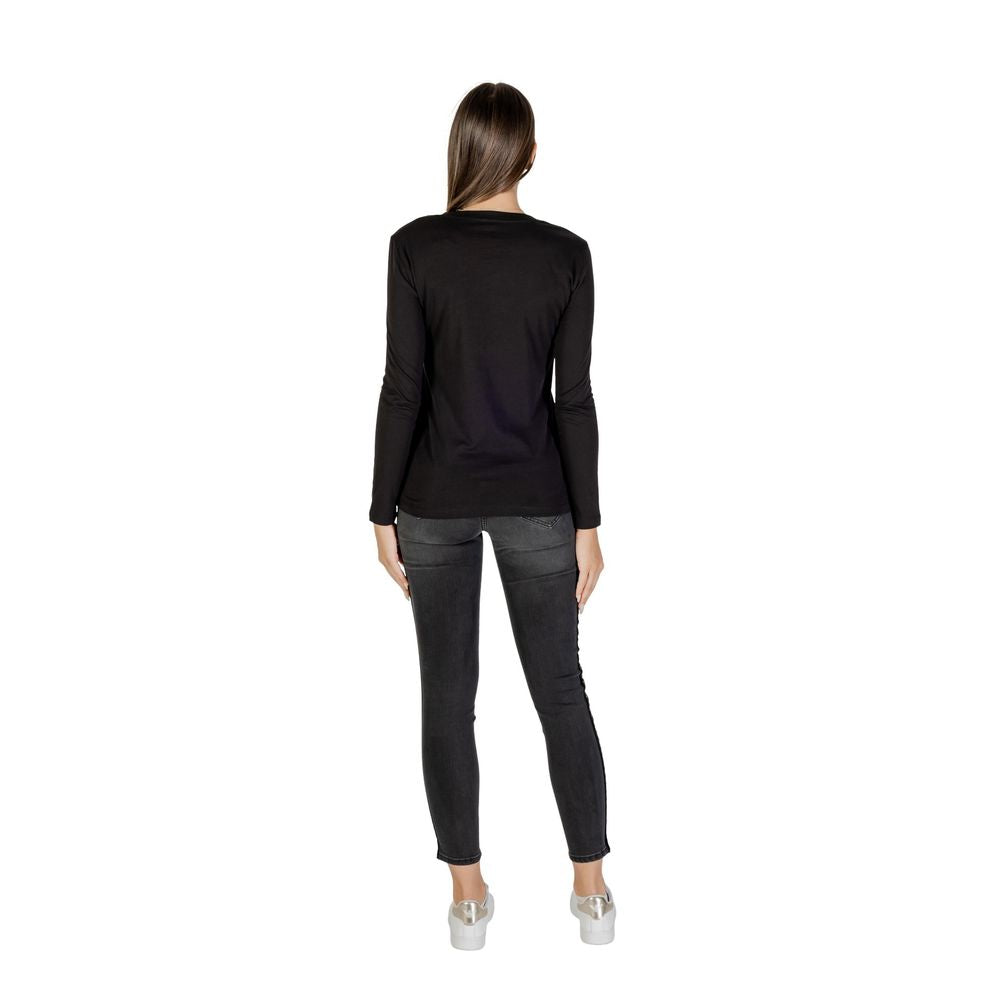 Black Cotton Long Sleeve T-Shirt - ventzia