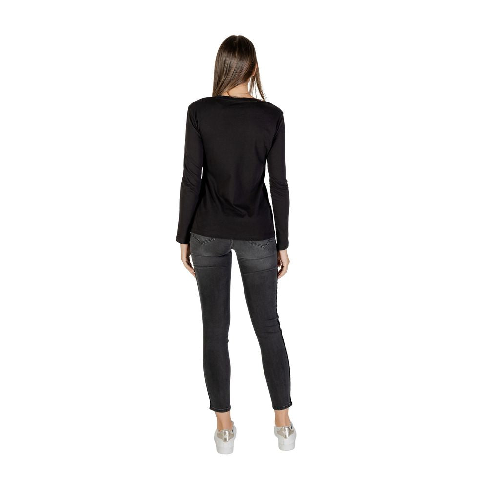 Bicolor Cotton Long Sleeve T-Shirt - ventzia