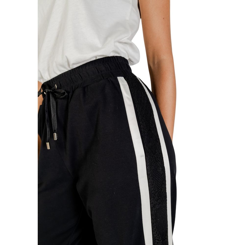 Black And White Cotton Joggers (Workout Pants) - ventzia