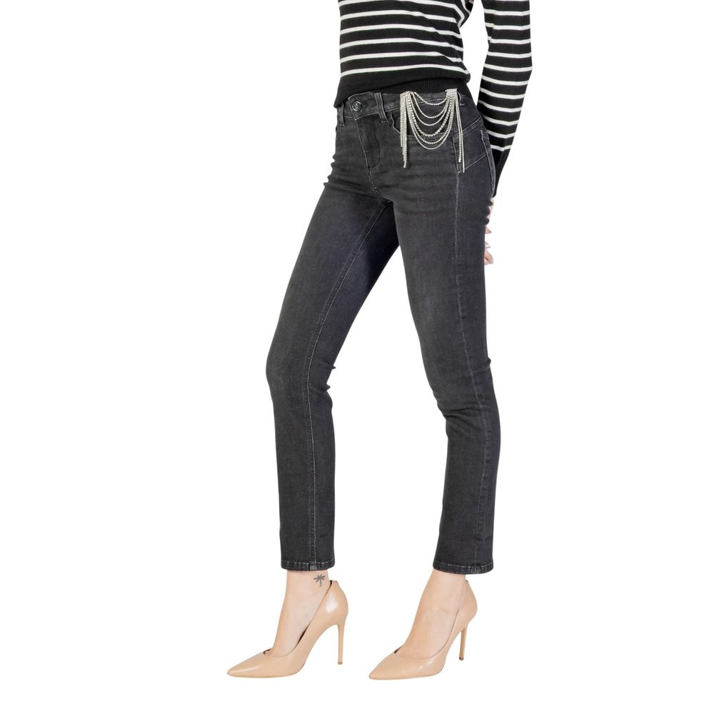 Black Cotton Skinny Jeans - ventzia