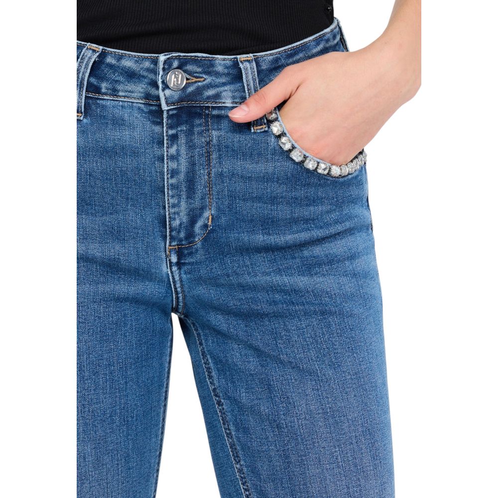 Blue Cotton Bootcut Jeans - ventzia