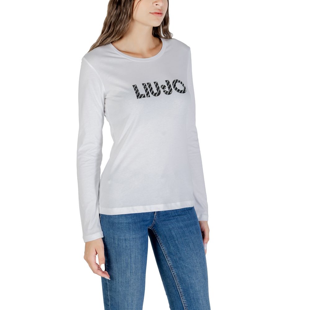 White Cotton Long Sleeve T-Shirt - ventzia