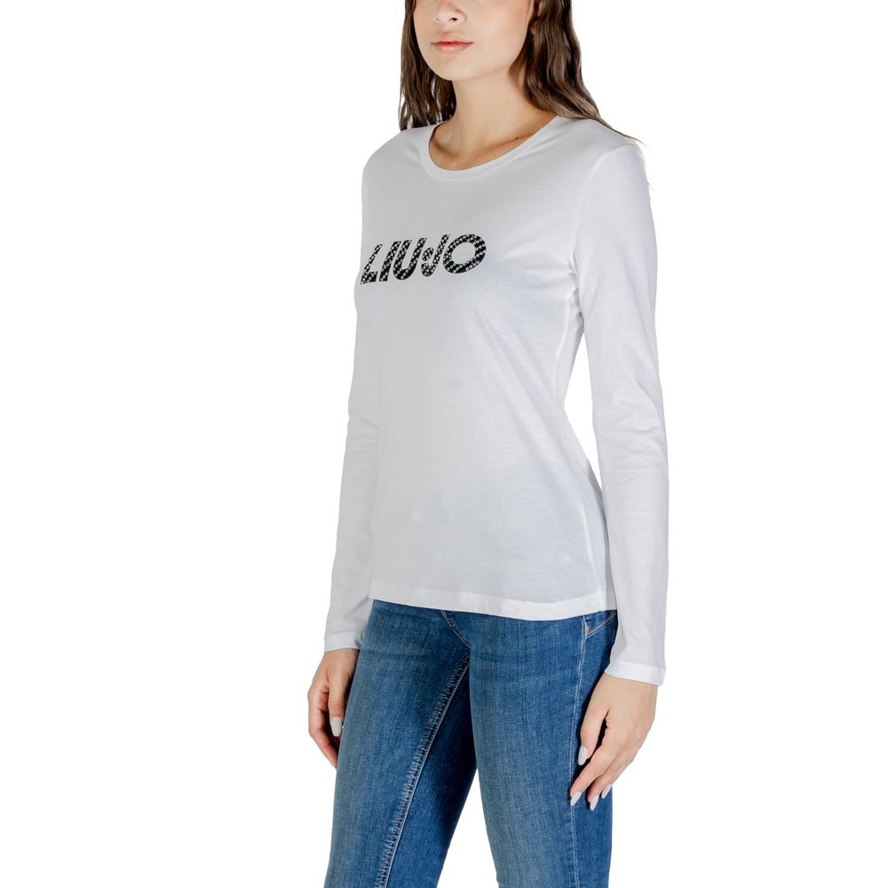White Cotton Long Sleeve T-Shirt - ventzia