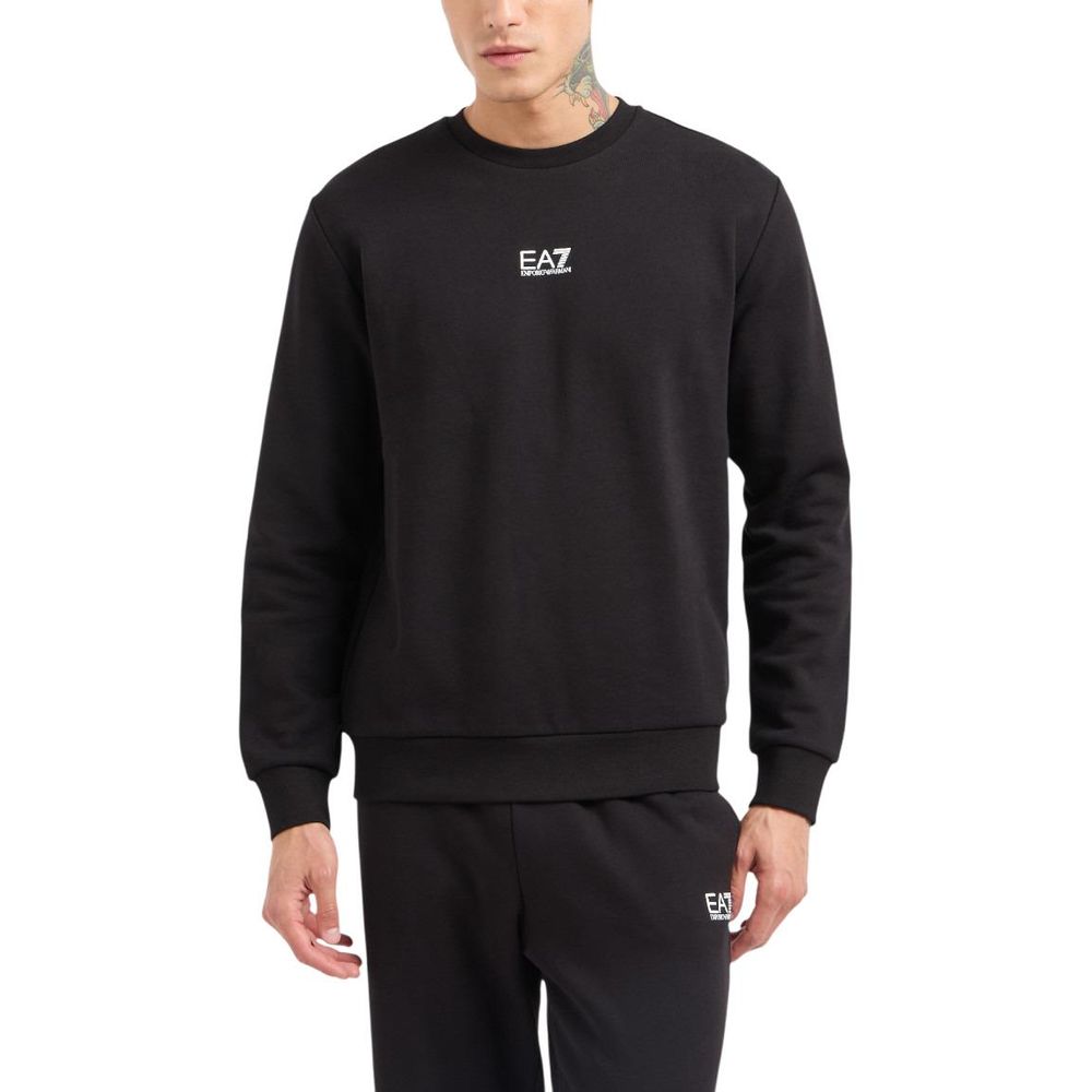Black Cotton Sweatshirt - ventzia