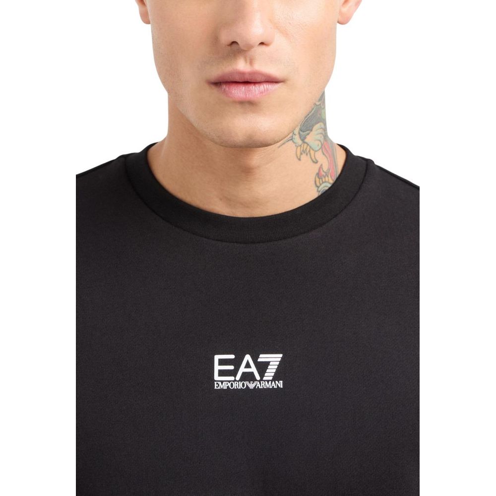 Black Cotton Sweatshirt - ventzia