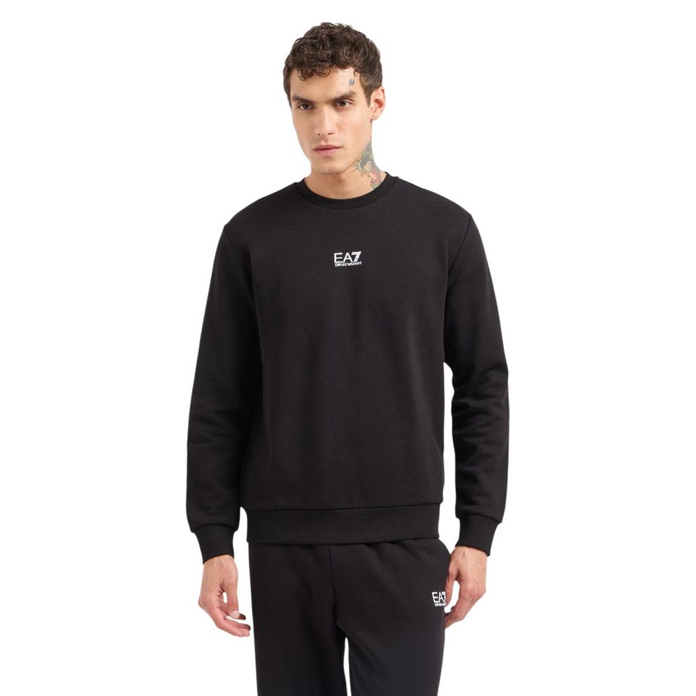 Black Cotton Sweatshirt - ventzia