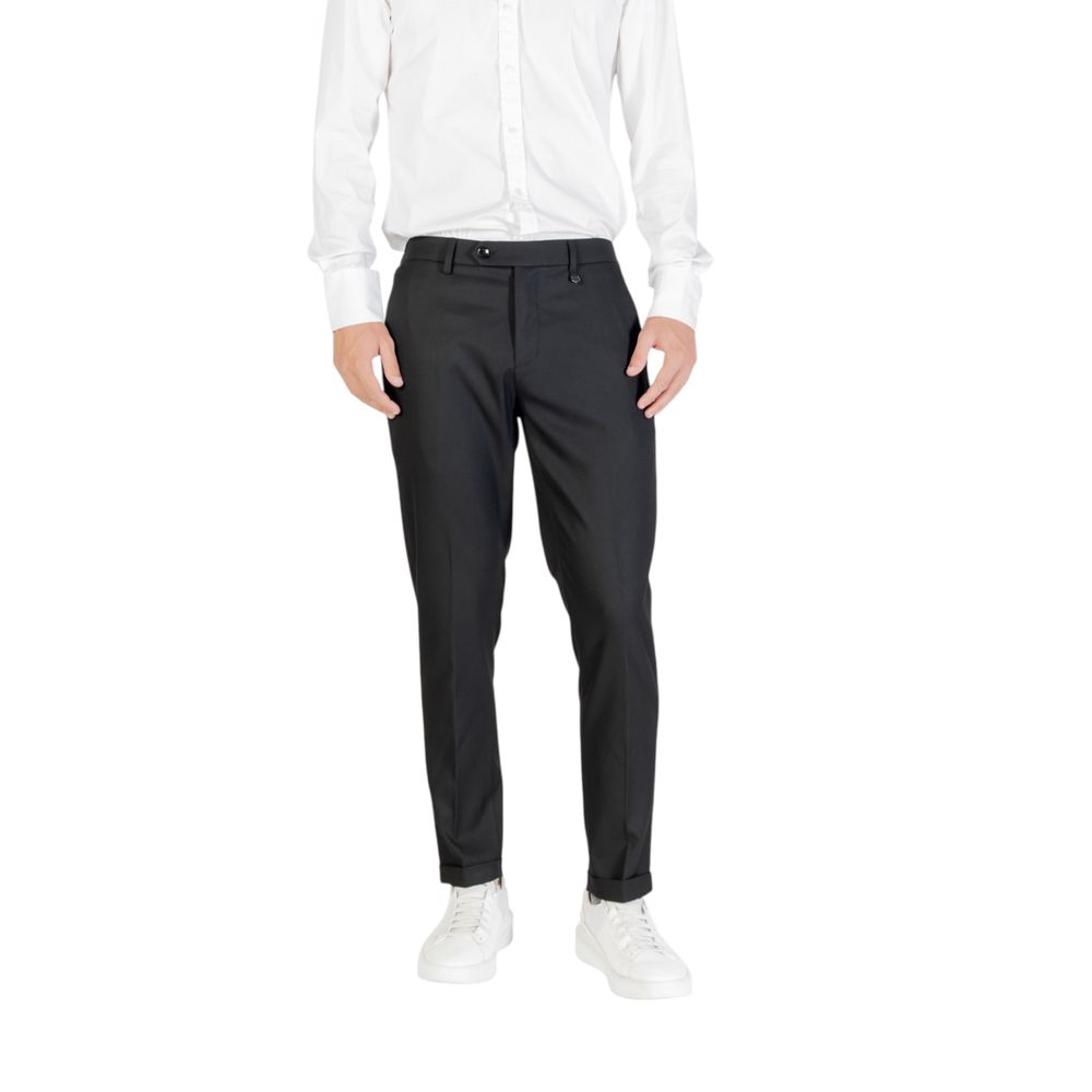 Black Polyester Skinny Pants - ventzia
