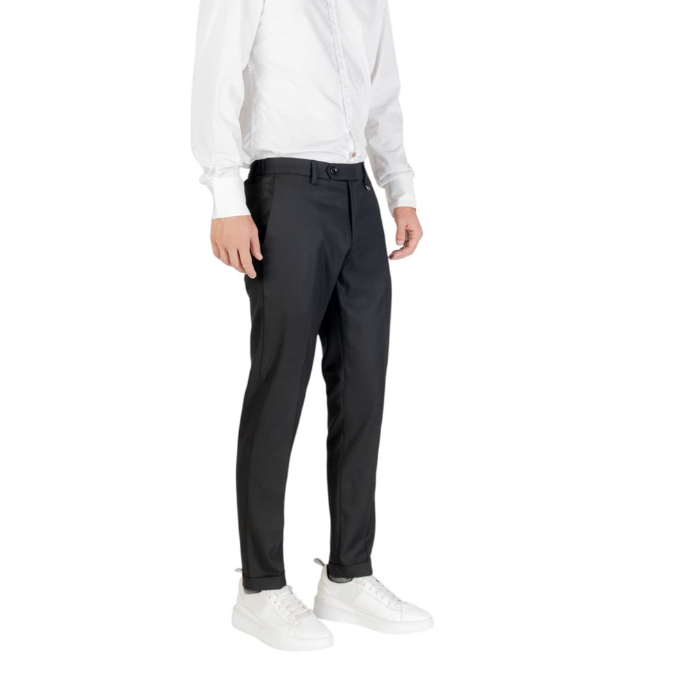 Black Polyester Skinny Pants - ventzia