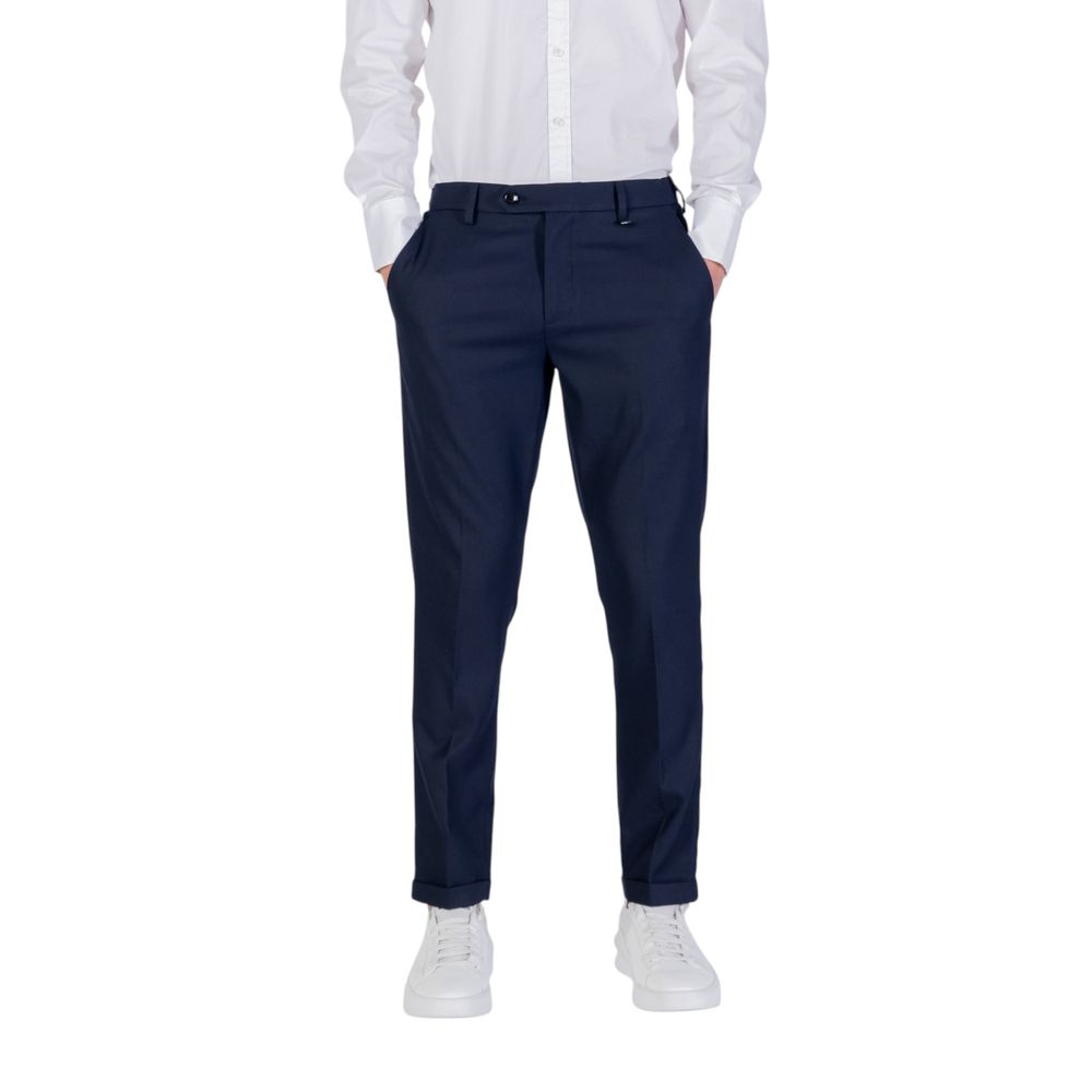 Blue Polyester Skinny Pants - ventzia