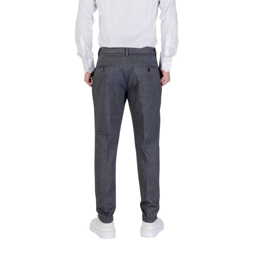 Gray Polyester Skinny Pants - ventzia