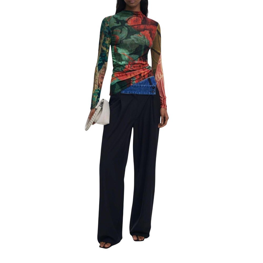 Bicolor Viscose Long Sleeve T-Shirt - ventzia