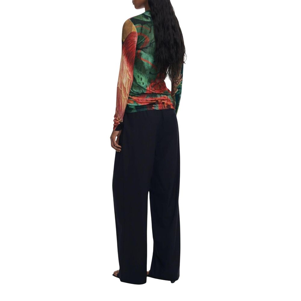 Bicolor Viscose Long Sleeve T-Shirt - ventzia