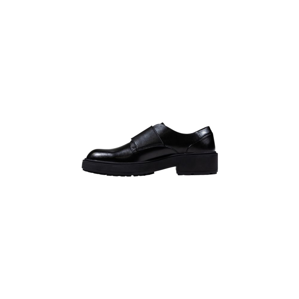 Black Artificial Leather Platform Pumps