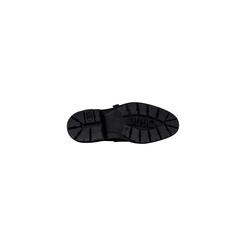 Black Artificial Leather Platform Pumps