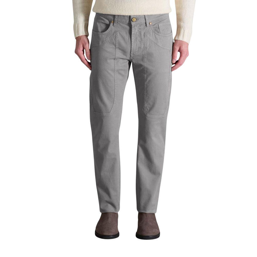 Gray Cotton Skinny Pants - ventzia