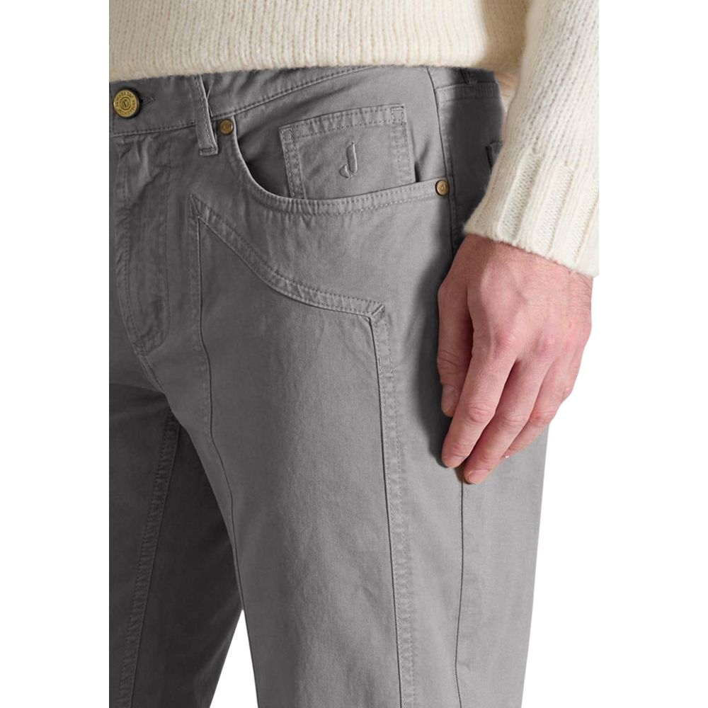 Gray Cotton Skinny Pants - ventzia