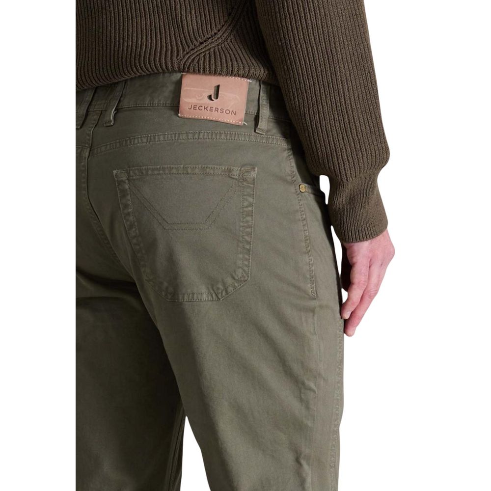 Green Cotton Skinny Pants - ventzia