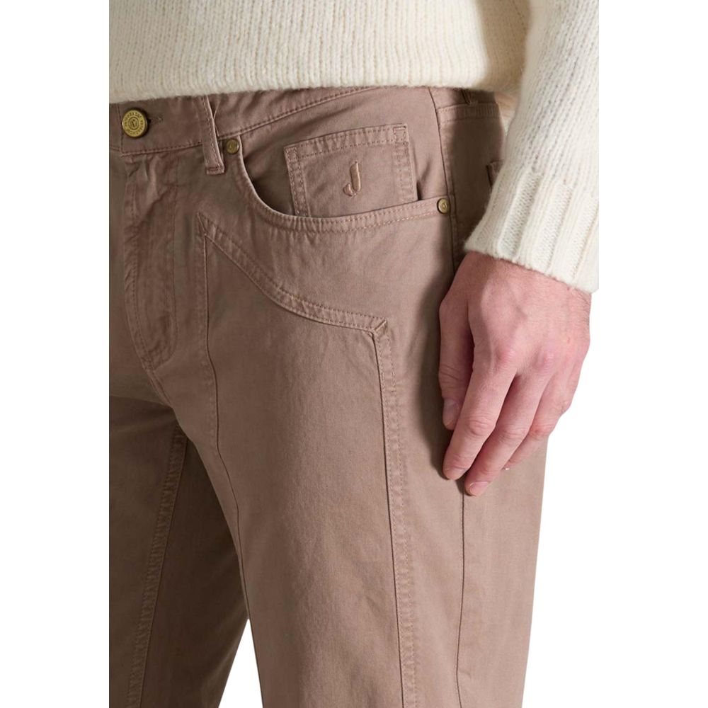 Beige Cotton Skinny Pants - ventzia