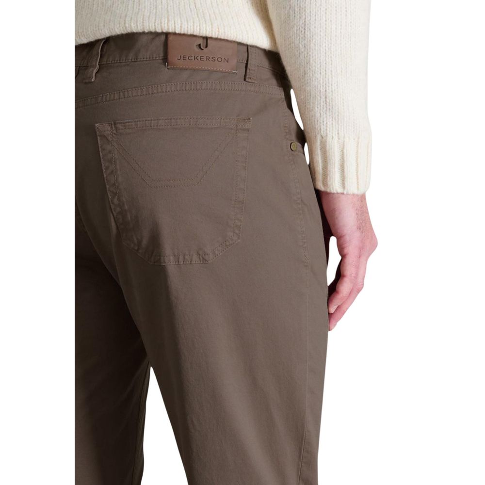 Brown Cotton Skinny Pants - ventzia