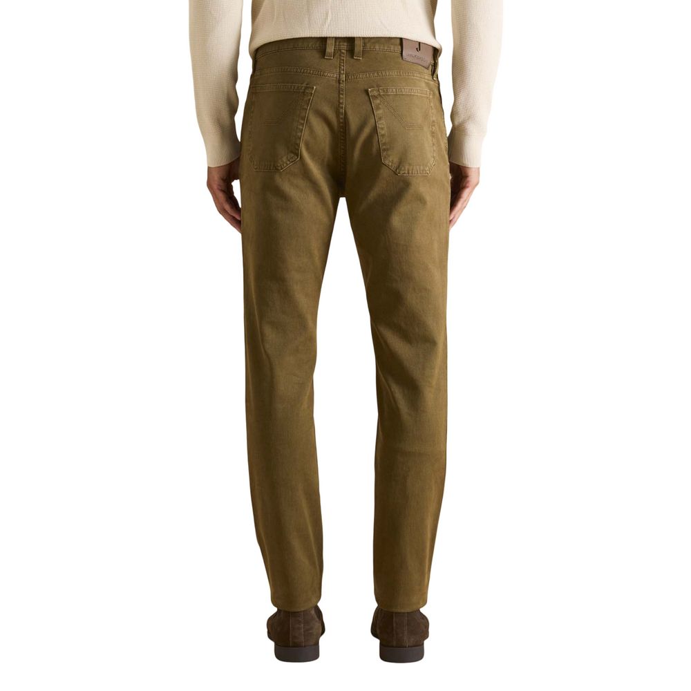 Brown Cotton Skinny Jeans - ventzia