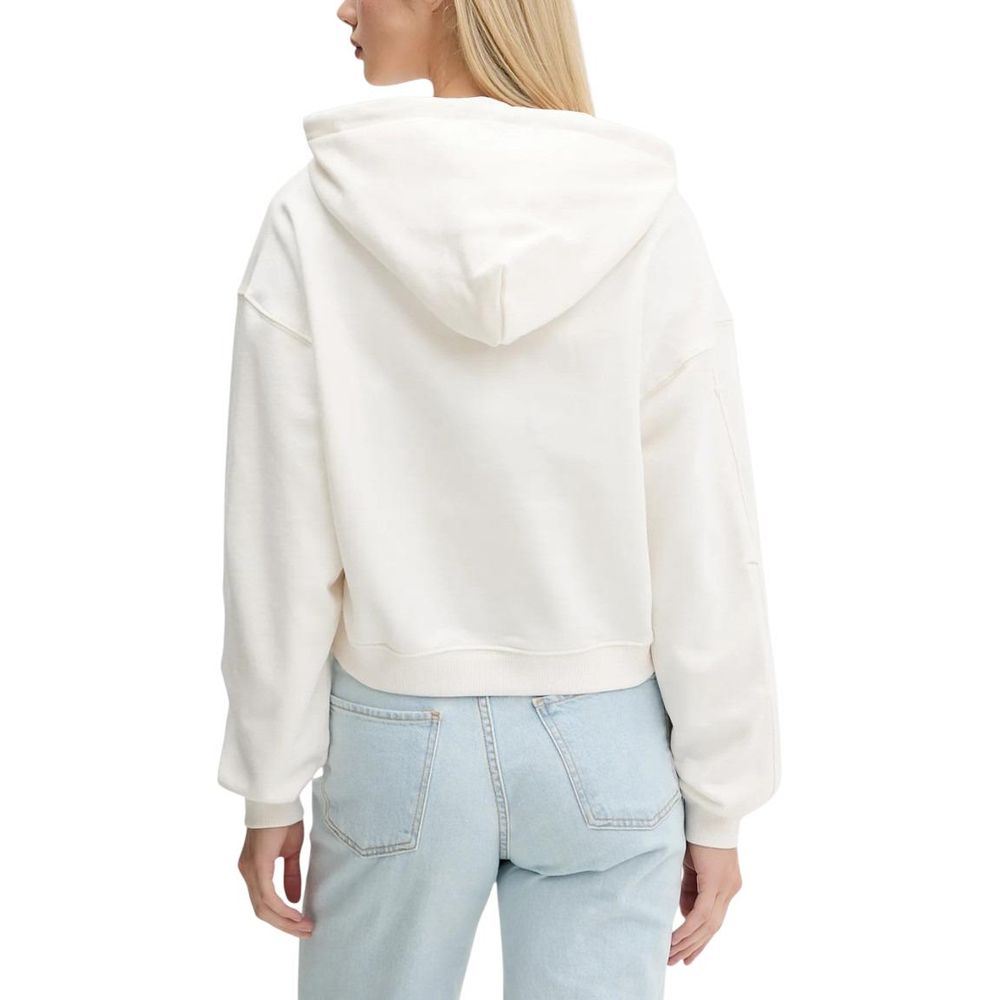 Cream Recycled Cotton Hoodie - ventzia