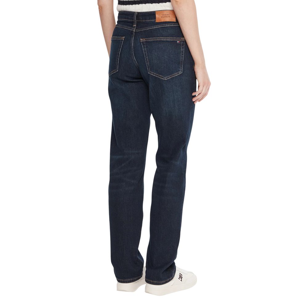 Blue Recycled Cotton Mom Jeans - ventzia