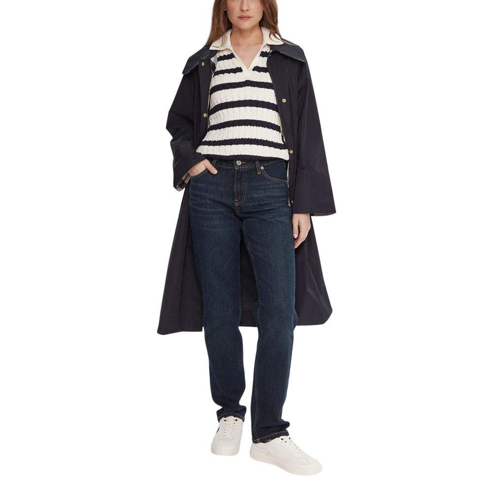Blue Recycled Cotton Mom Jeans - ventzia