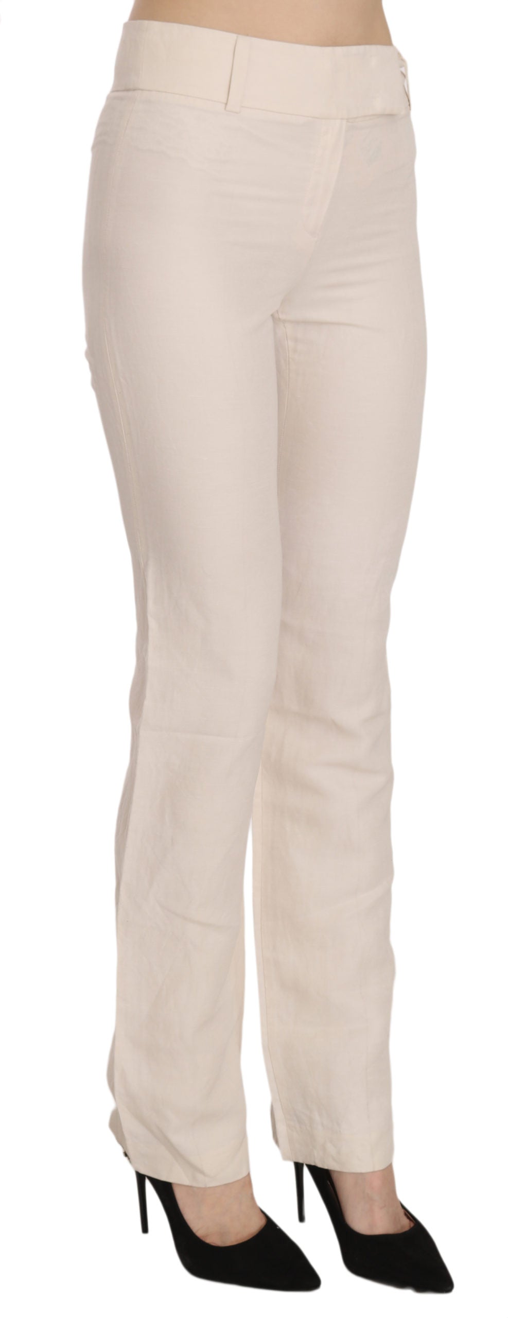 Elevated White High Waist Flared Trousers - ventzia