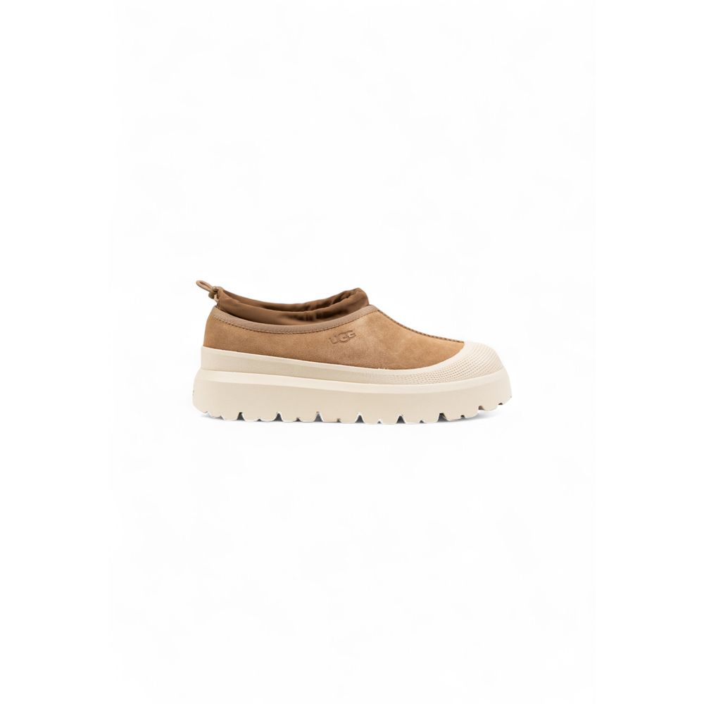 Beige Suede Leather Clogs - ventzia