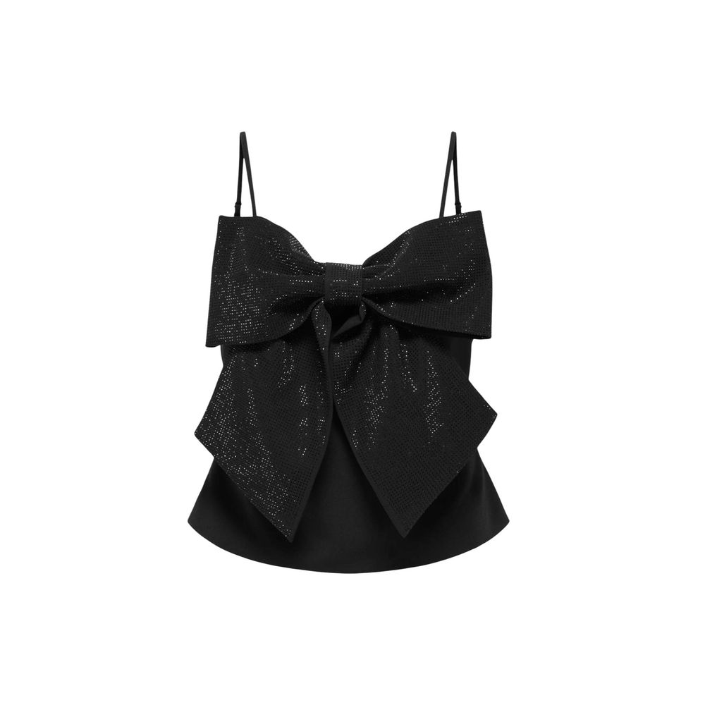 Black Polyester Top - ventzia