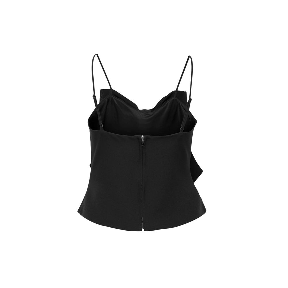 Black Polyester Top - ventzia