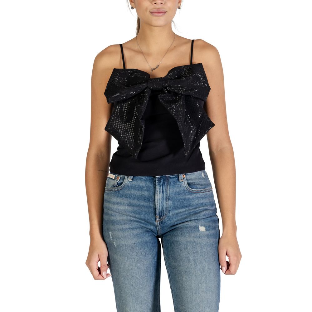 Black Polyester Top - ventzia