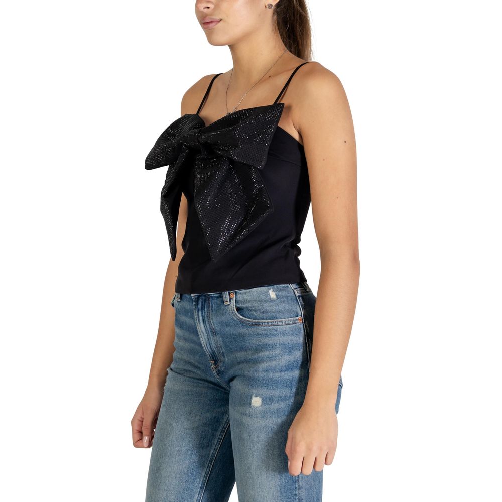 Black Polyester Top - ventzia