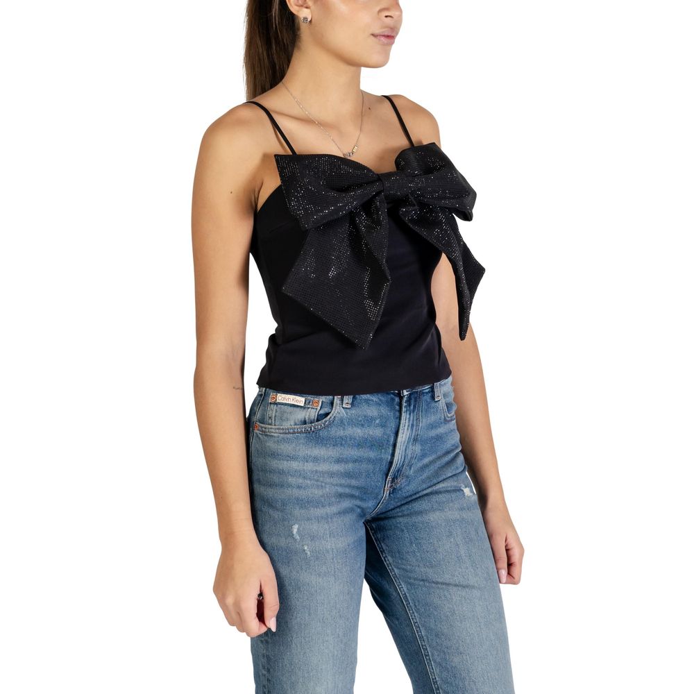 Black Polyester Top - ventzia