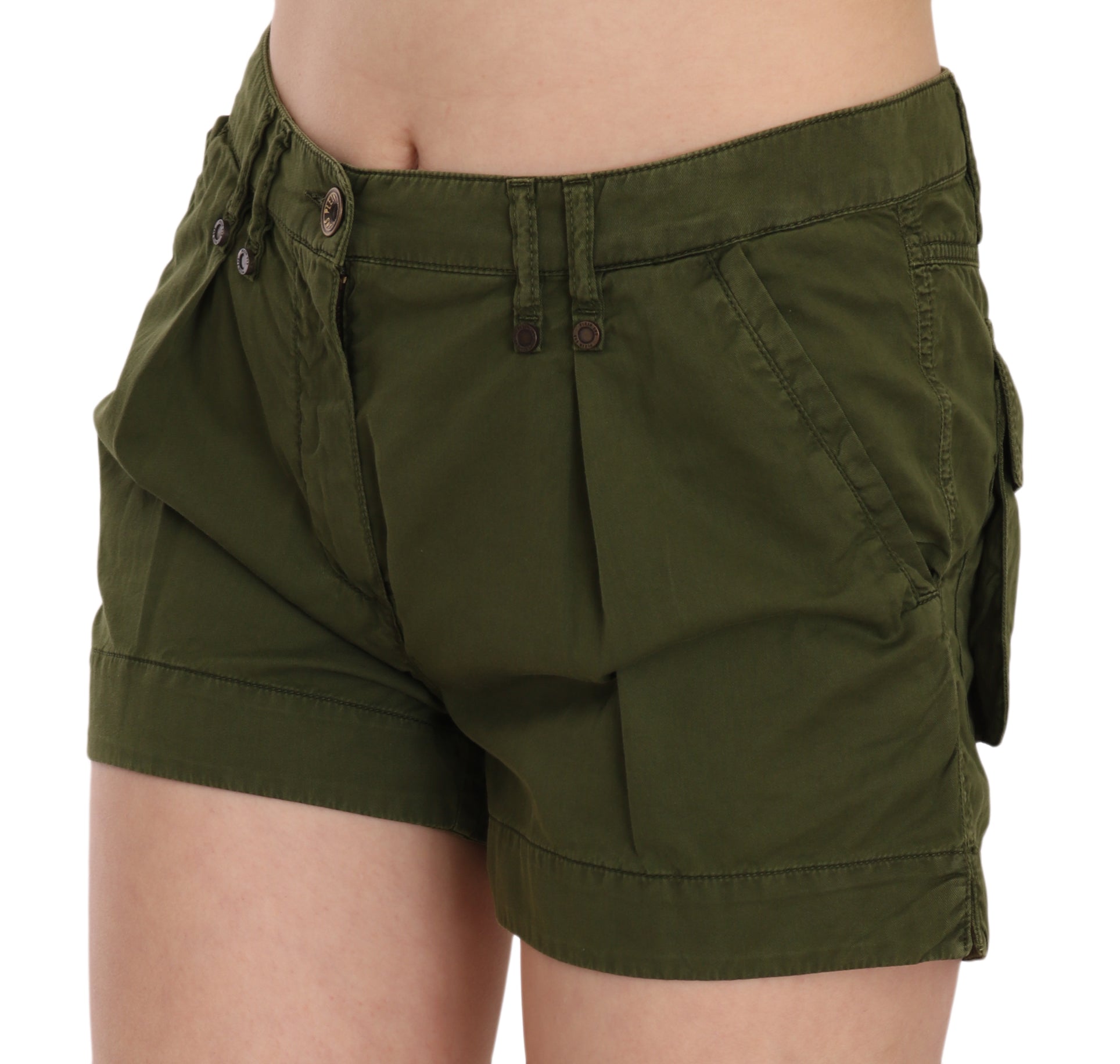 Emerald Mid Waist Cotton Shorts - ventzia
