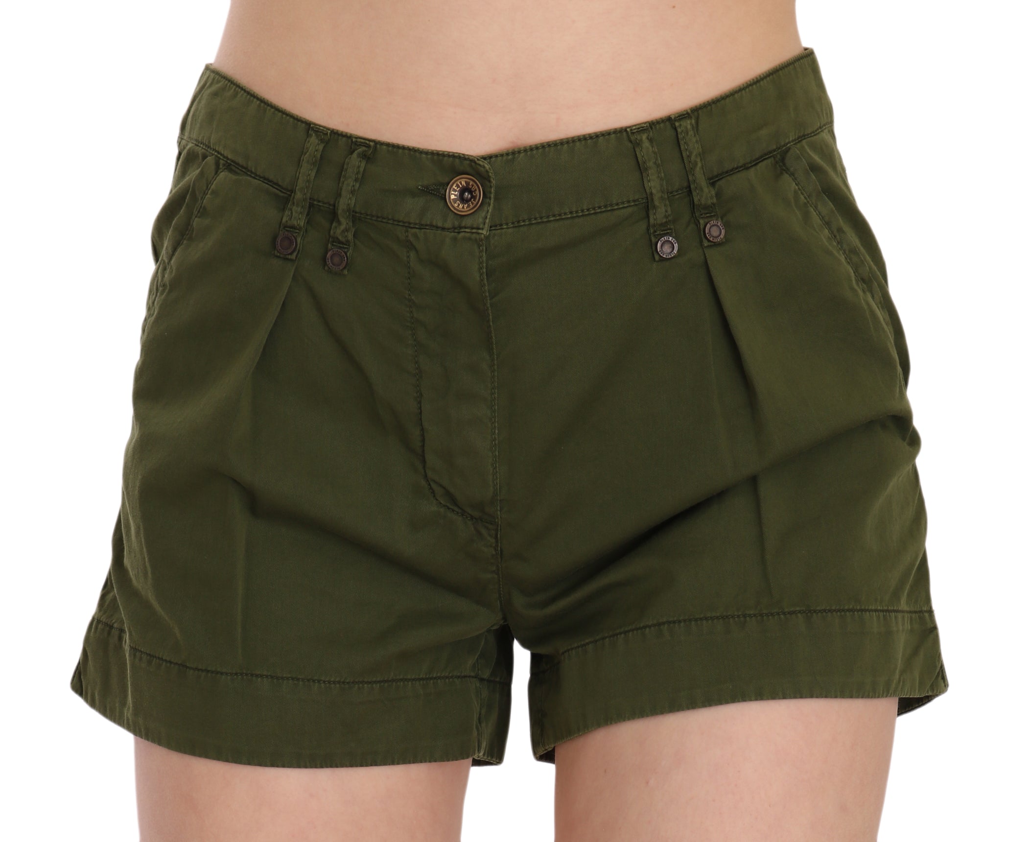 Emerald Mid Waist Cotton Shorts - ventzia