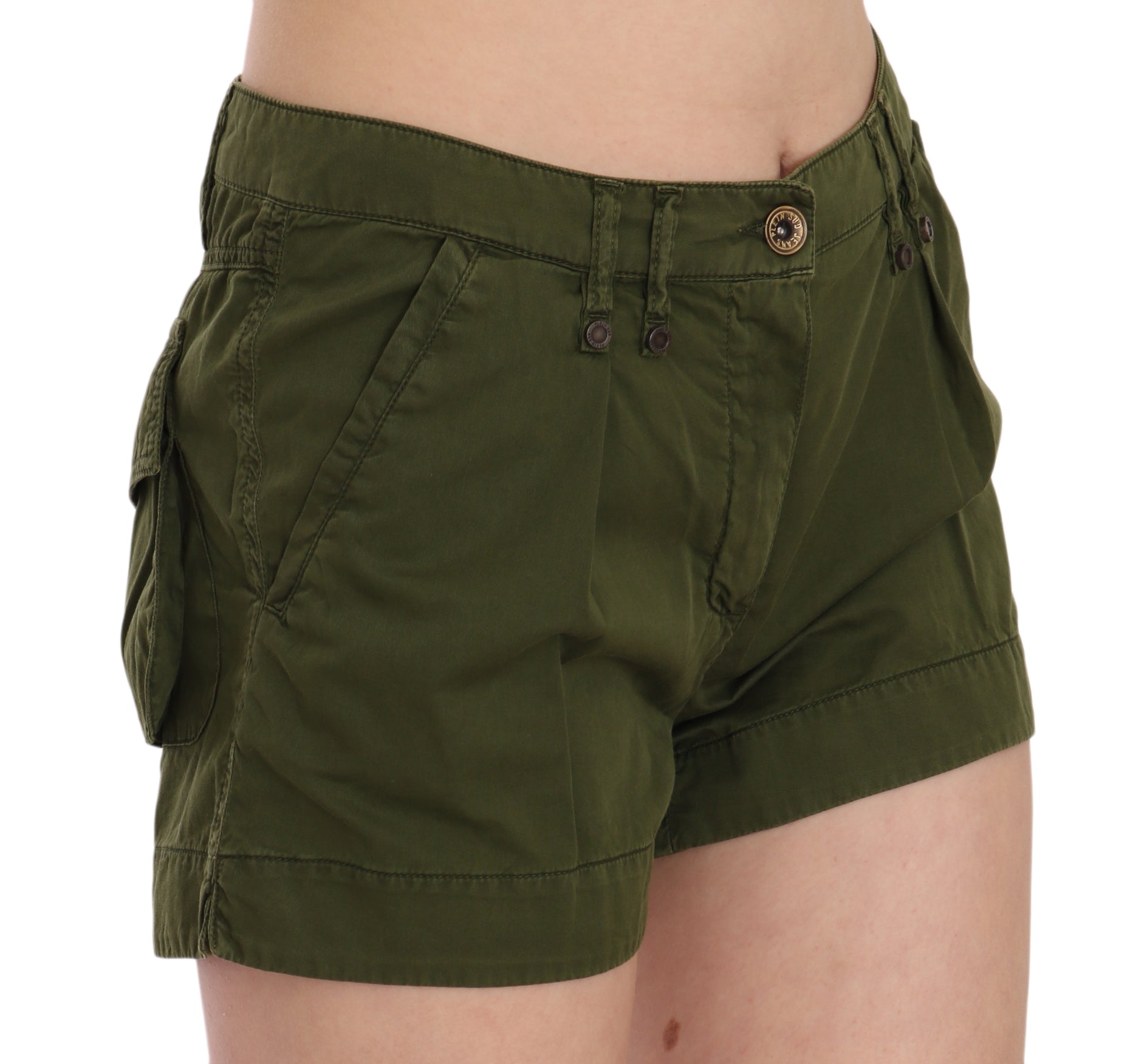 Emerald Mid Waist Cotton Shorts - ventzia