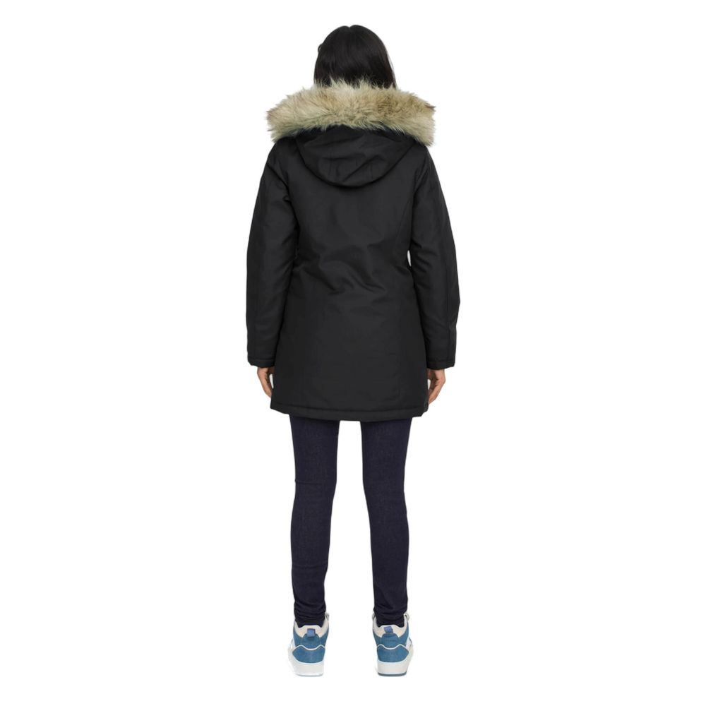 Black Polyester Parka - ventzia
