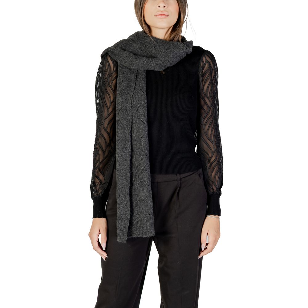 Gray Recycled Polyester Scarf - ventzia