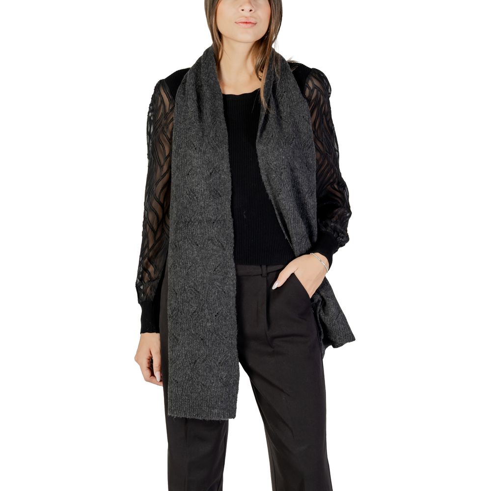 Gray Recycled Polyester Scarf - ventzia