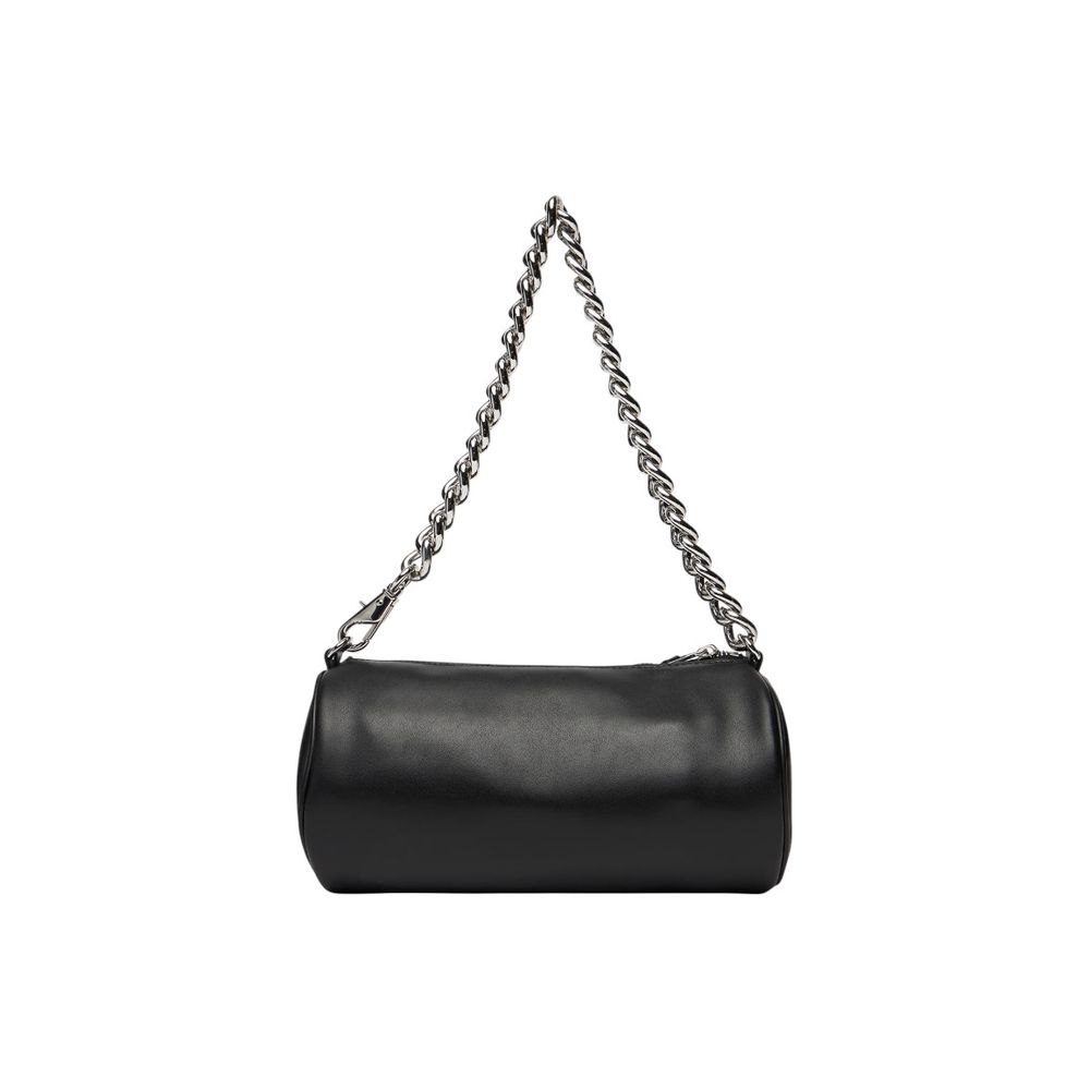 Black Artificial Leather Handbag - ventzia